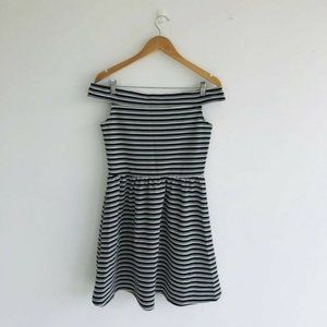 Mango Stripe Boat Neck Summer Dress Womens Size 16